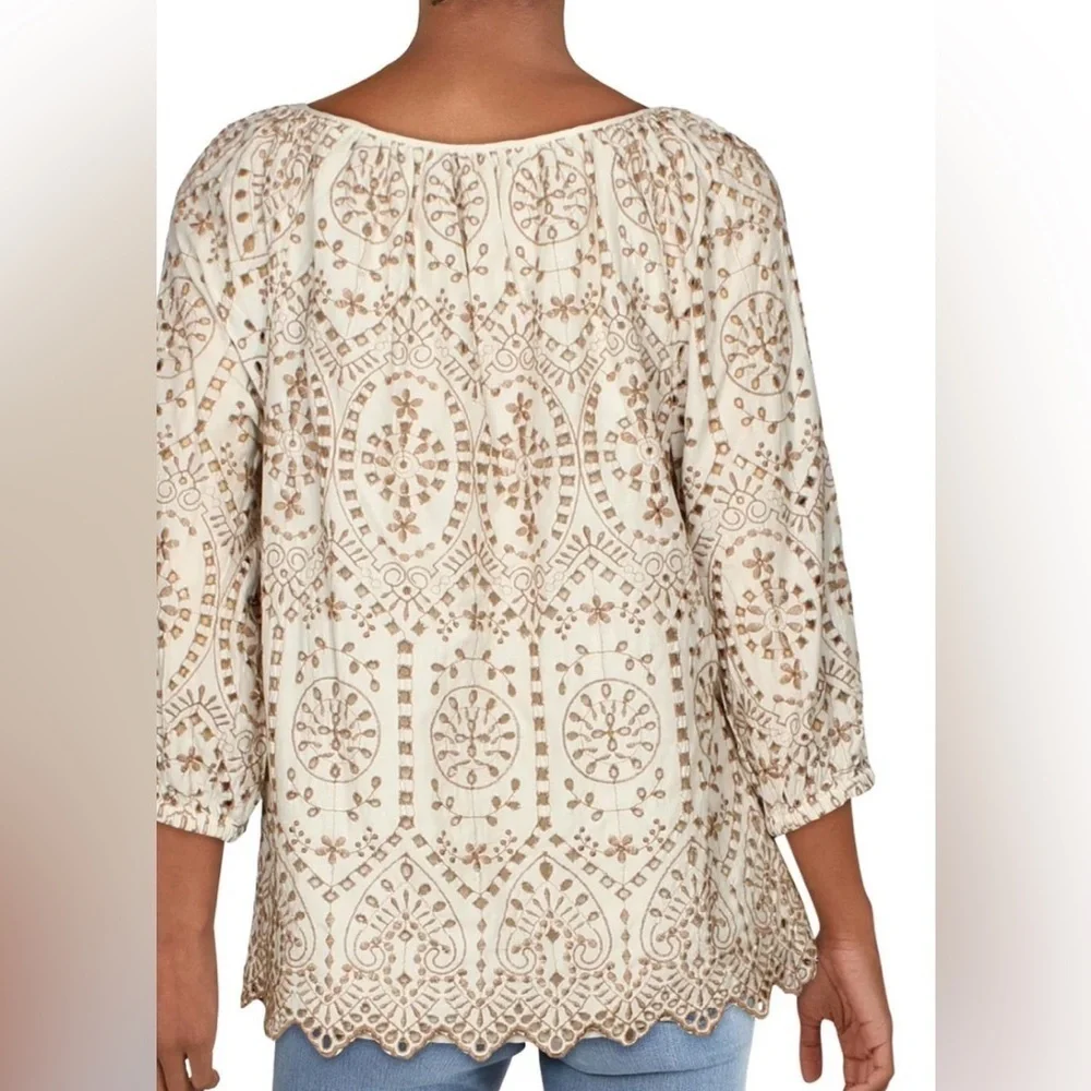 Lauren Ralph Lauren cotton eyelet raglan sleeve top. Size XL GUC to EUC - Picture 4 of 12